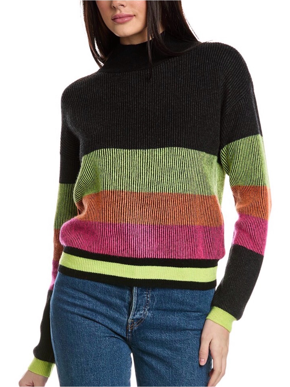Brodie Cashmere Plaited Rib Turtleneck Sweater